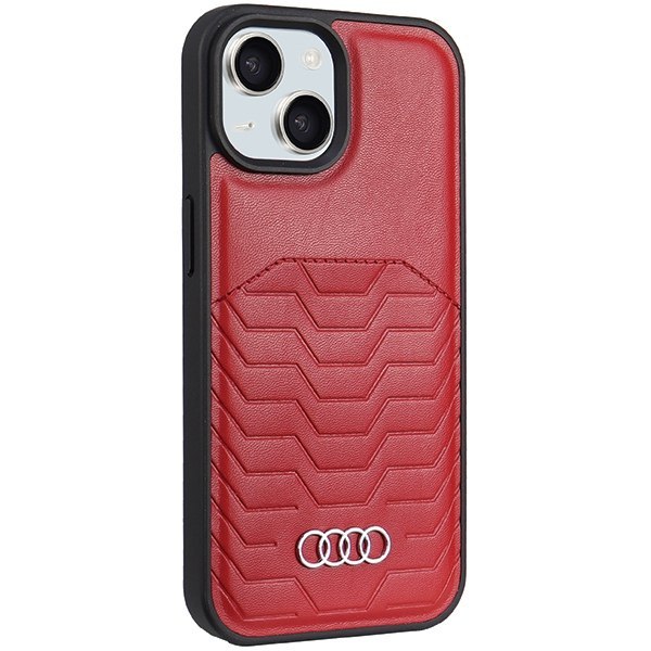 Audi Synthetic Leather MagSafe iPhone 15 Plus / 14 Plus 6.7" czerwony/red
